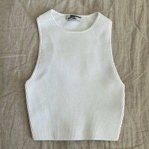 Babaton Sculpt Knit Racer Cropped Tank Aritzia